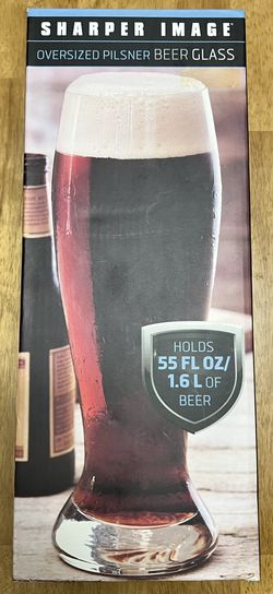 Sharper Image Oversized Pilsner Glass, Holds 55 Fluid Ounces / 1.6 Liters