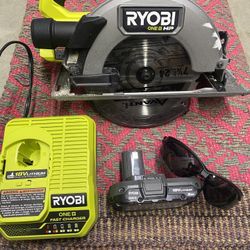 Ryobi One HP 7 1/4” Circular Saw Sierra De Framing With Battery And Charger 