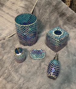5 pc Mermaid Bathroom Accessories