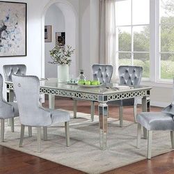 Silver Mirrored Dining Table ONLY Brand New In Box