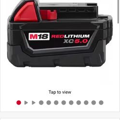 Milwaukee Vaccum And 5ah M18 Battery 