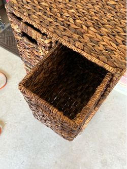 Wicker compartment drawers