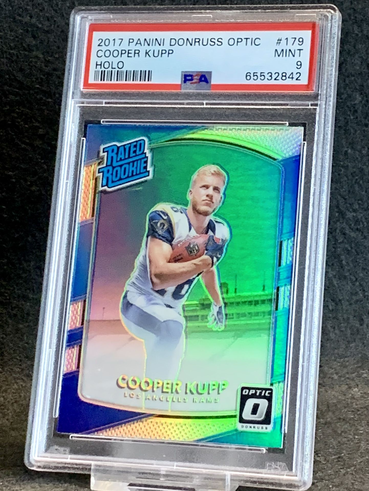 2017 Donruss Optic π₯ Cooper Kupp π₯ HOLO Rated Rookie PSA 9 Mint π - Los Angeles Rams