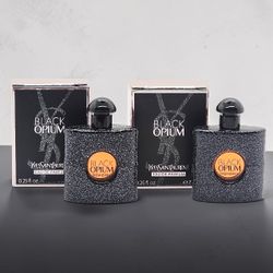 2x YSL Yves Saint Laurent Black Opium Eau de Parfum Splash .25oz/7.5mL Mini Size