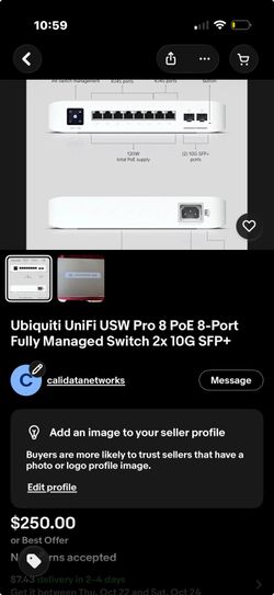 Ubiquiti UniFi USW Pro 8 PoE Managed Switch