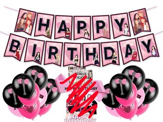 💗 K-Pop Birthday Party Decoration Set – Happy Birthday BlackPink