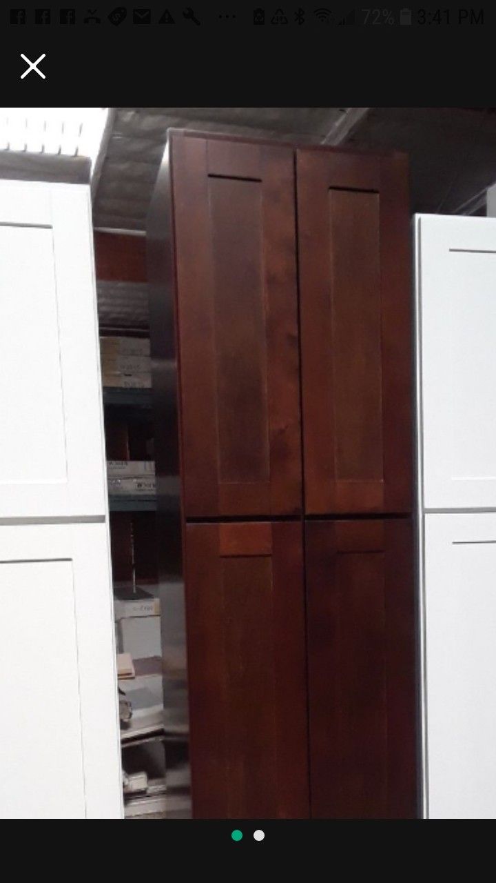 New all wood dark color stack up pantry kitchen cabinets from $279