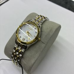 Citizen Women's Silhouette Diamond Eco-Drive White Dial Two-Tone Stainless Steel Bracelet