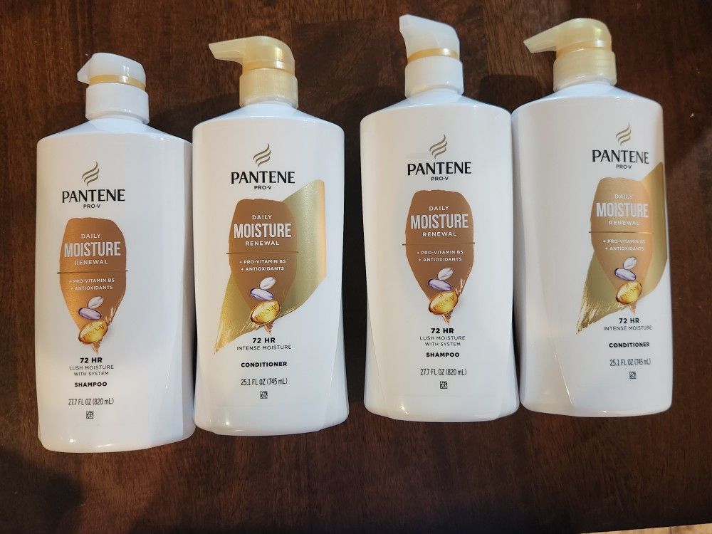 Brand New Bottlees of Pantene Pro-V Daily Moisture Renewal Shampoo and Conditioner Sets 27.7 fl oz