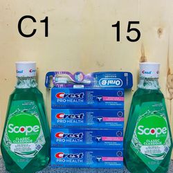 Crest Toothpaste And Mouth Wash Bundle #1