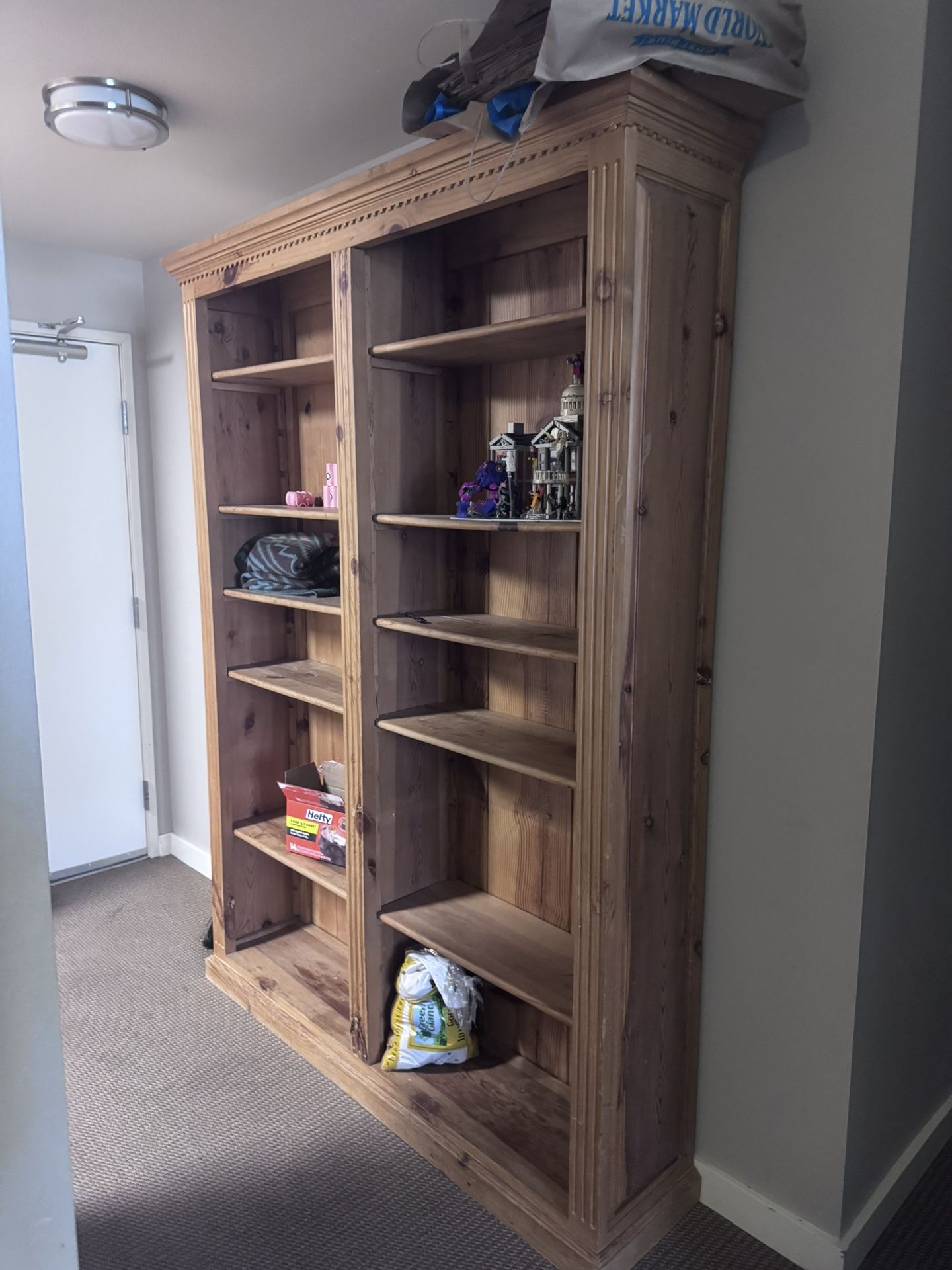 Solid Wood Cabinet / Bookshelf – Rustic & Spacious – $250