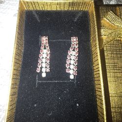 Purple & White Dangling Earrings