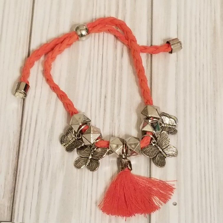 Bohemian Faux Swede Braided Charm Bracelet