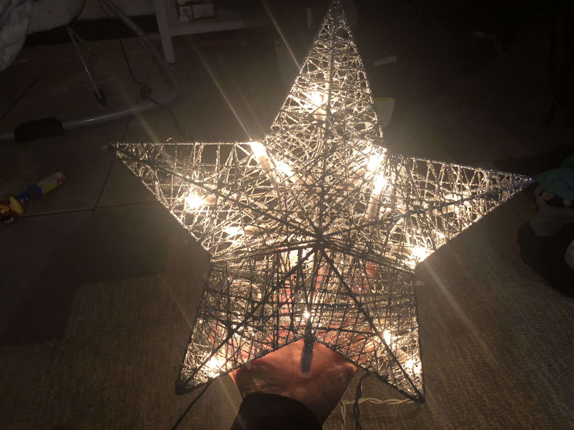 Christmas star lit