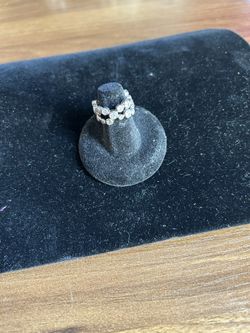 Crystal And Silver Ring :size 4 