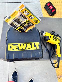 DeWalt Corded Drill with Case and Bit Set