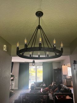 Iron Ring Chandelier with Candle Lights