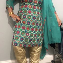 Pakistani Indian Shalwar Kameez Embroidered With Sheesha Mirror Work Jamawar Shalwar Formal Fancy Outfit Eid Party 