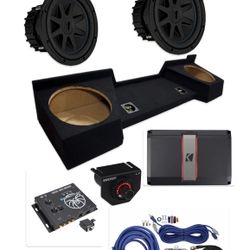 FULL BASS PACKAGE KICKER AUDIO INSTALLED FOR SILVERADO OR SIERRA EXTENDED CAB
