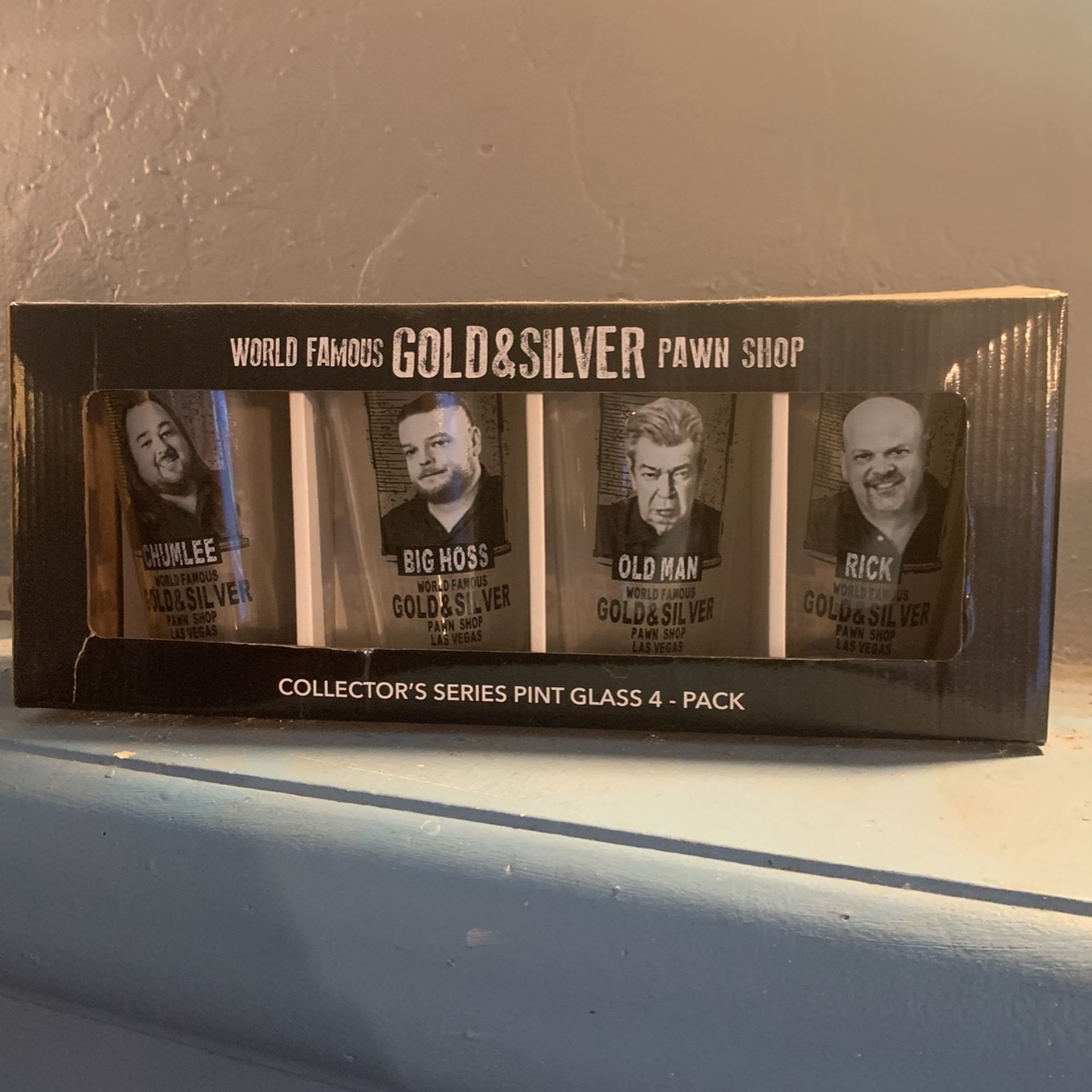 World Famous Gold and Silver Pawn Shop Collectors Series Pint Glasses 4 Pack 