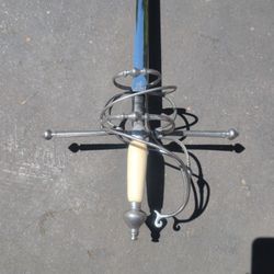 Blunt Steel Swept Hilt Rapier For Costume/Renaissance