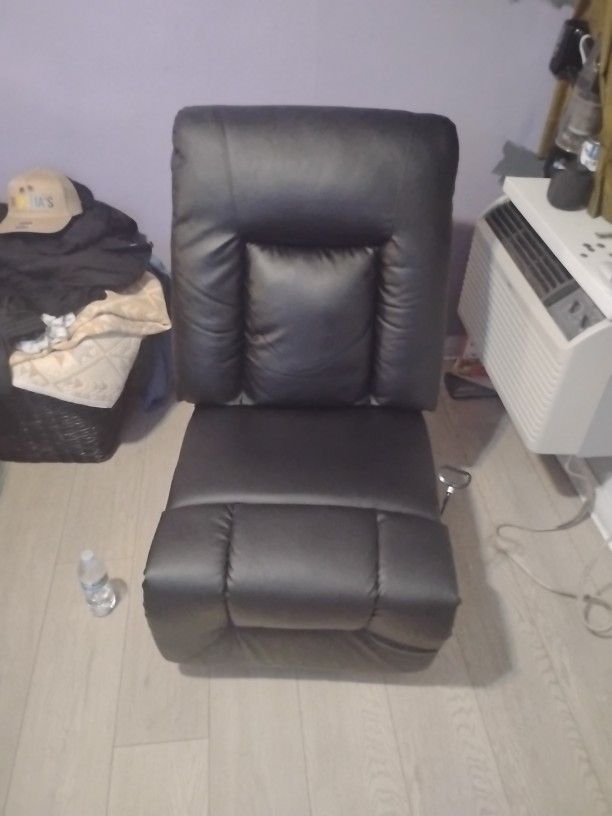 All Black Leather Recliner