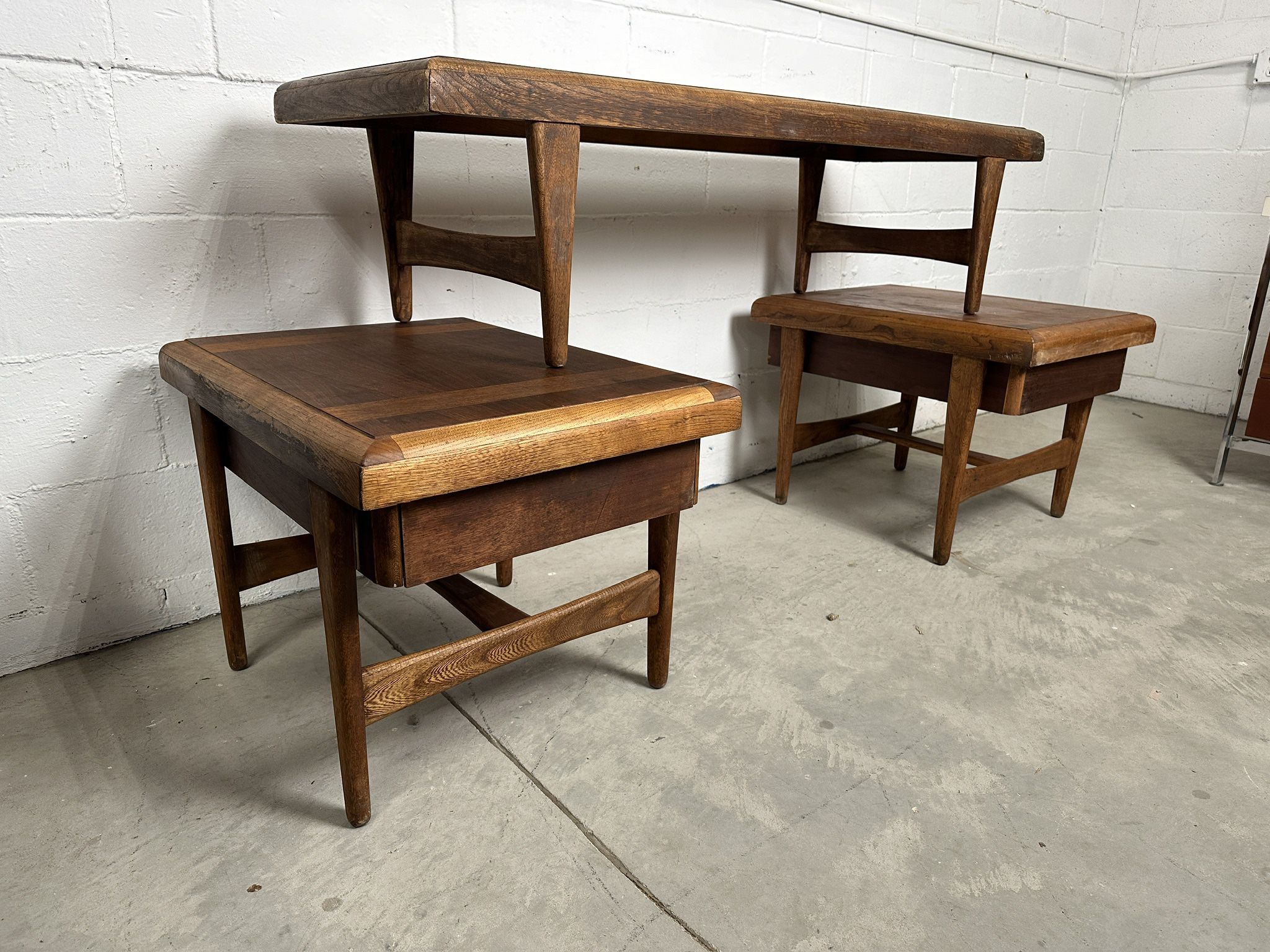 Vintage Lane Acclaim Style Mid Century Coffee Table & End Side Table Set — Retro Mod MCM Furniture & Decor - Estate Sale