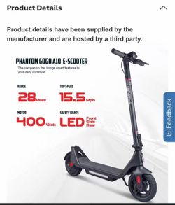 Phantmgogo foldable electric scooter