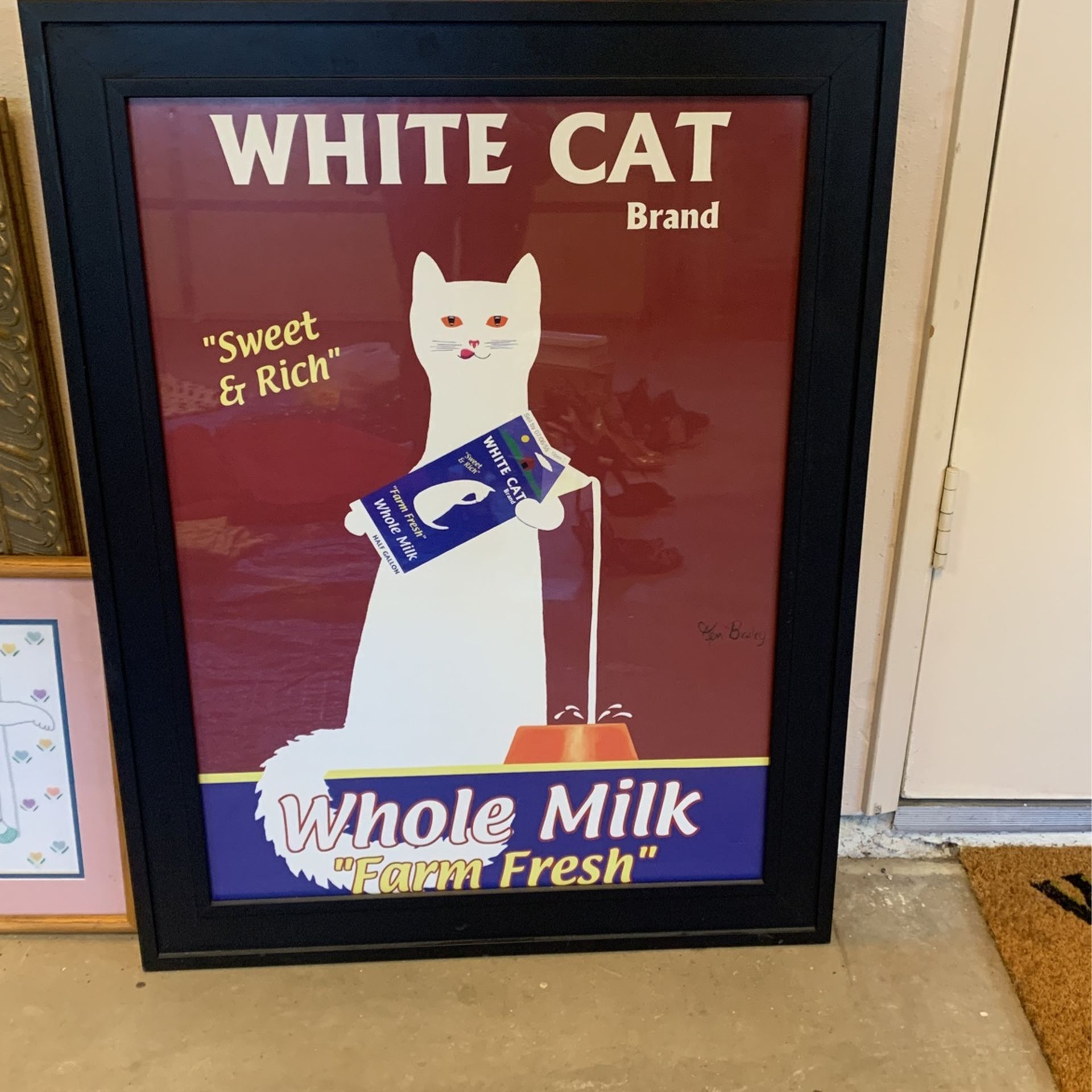 Framed Cat Print Picture