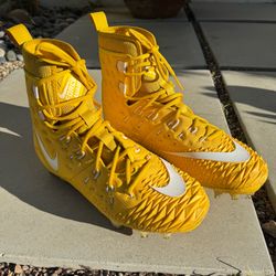 Nike Men 10.5 Force Savage Elite TD Yellow High Soccer Cleats 857063-717 Football (Silver Lake)