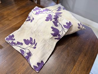 Purple Floral Throw Pillow Covers Set of 2
