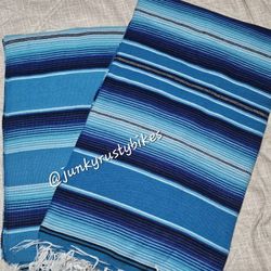 New Blue 5x7 Serape Sarape Zarape Mexican Blanket 