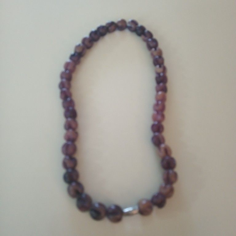 Vintage Purple Carving Stone Necklace