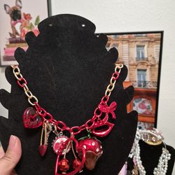 New Betsey Johnson rare charm necklace