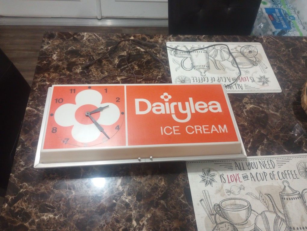 One of A Kind Vintage 1900s Dairylea Ice Cream Sign  Metal Sign 