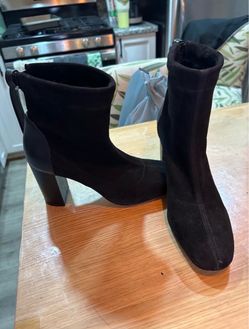 Stuart Weitzman Black Suede Ankle Boots, Size 6.5, Heal 3.5 inch