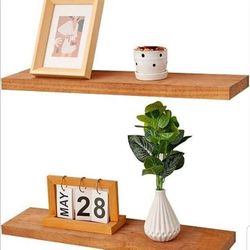 Floating Shelves Rustic Wood Wall Shelf Handmade, Set of 2