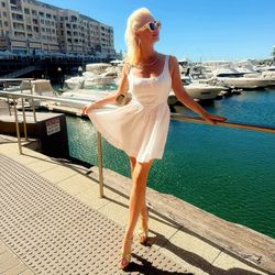 White Linen Baby Doll Dress