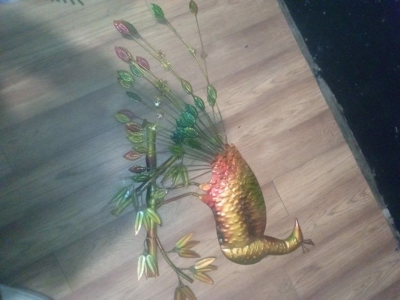 Gorgeous Metal Peacock Wall Art