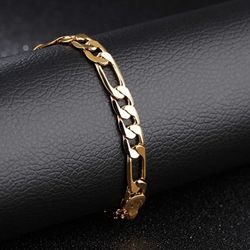 14K Yellow gold Over stainless Steel Men Bracelet