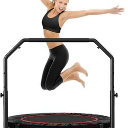 40 inch Rebounder for Adult, 450 LBS Mini Rebounder with Bar