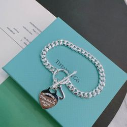 Tiffany Heart Tag Toggle Silver Bracelet