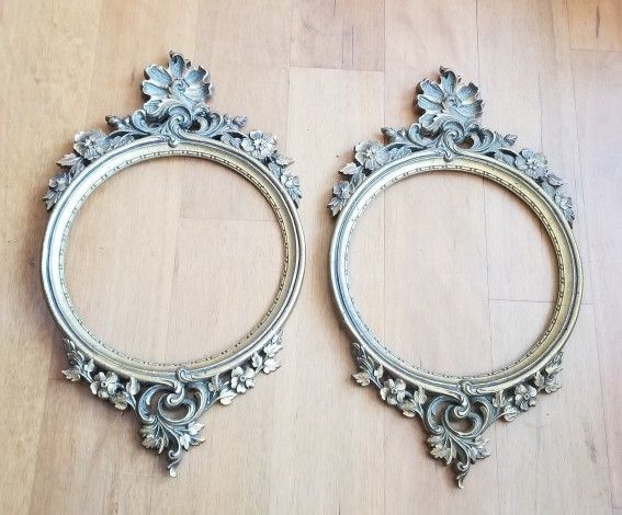 Vintage Ornate Frames Pair Floral