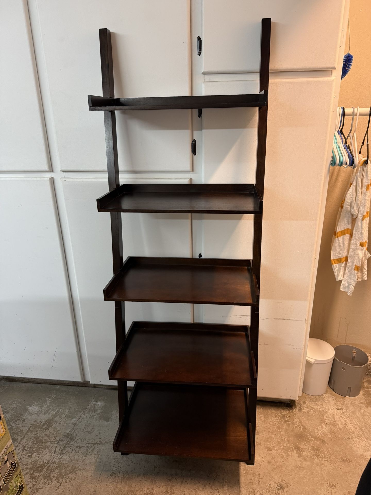 Solid Wood Leaning Ladder Shelf