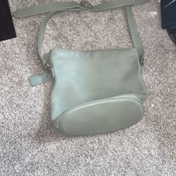 Rare Vintage Coach Green Leather Crossbody Bag