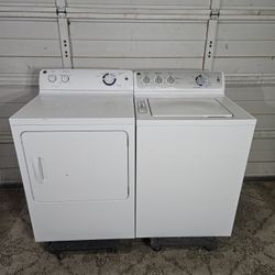 GE Washer And Electric Dryer Set, Working Perfectly 👍, Comes With Hoses for Washer And Dryer Vent.