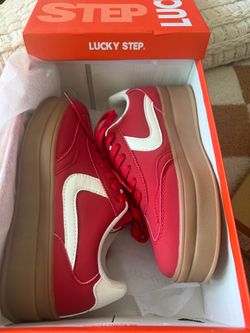 Lucky Step Red Lace-Up Sneakers
