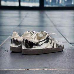 Size 10 - adidas Samba x Wales Bonner Low Silver Metallic