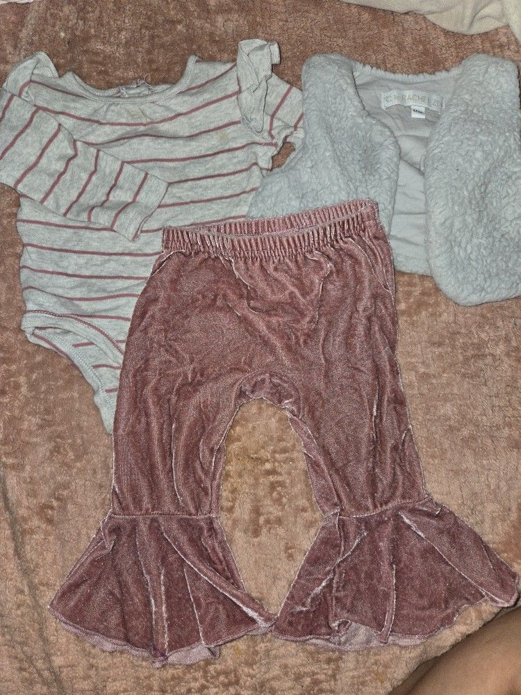 6-9 Month Baby Girls 4 Piece Outfit