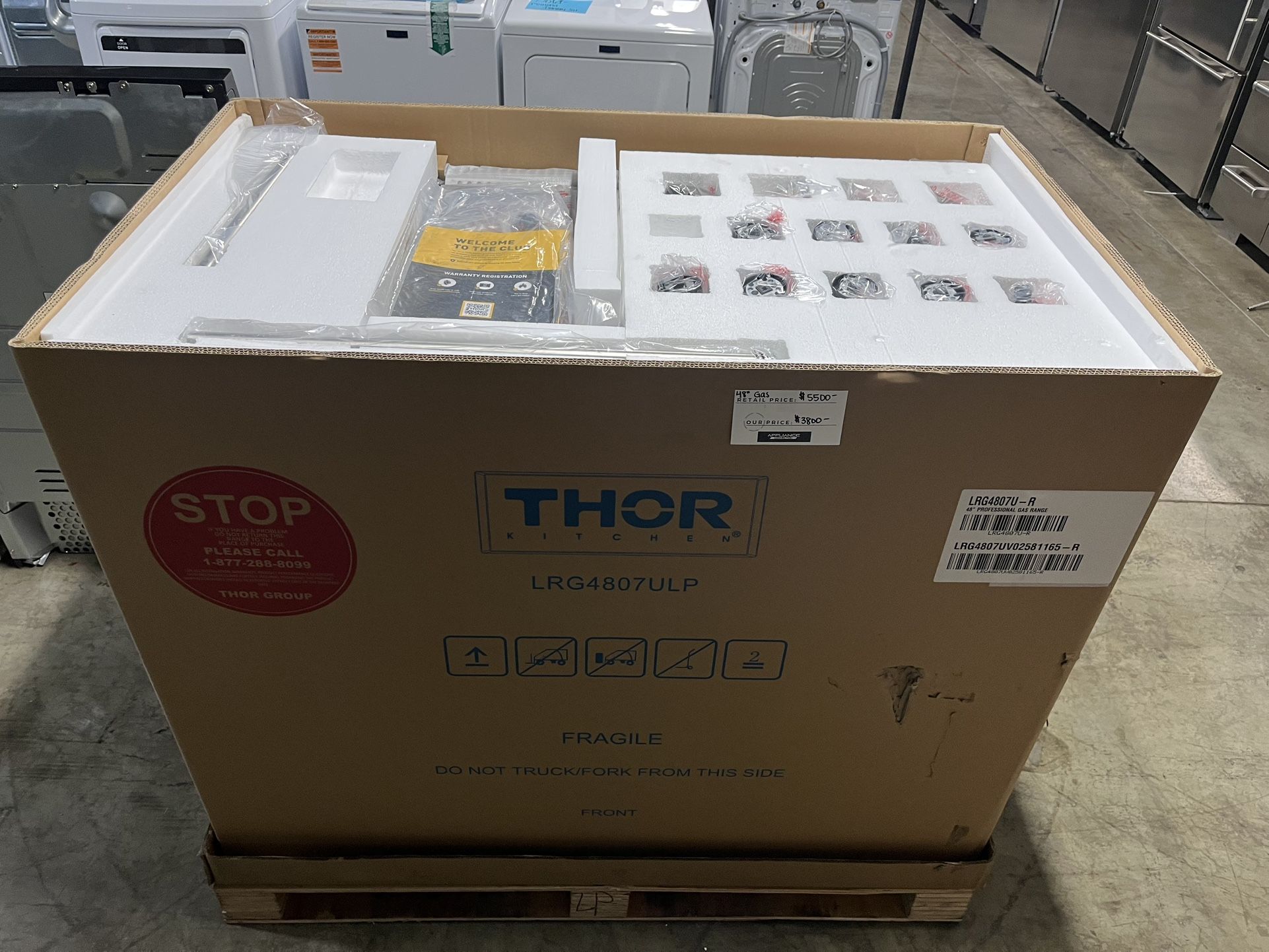 THOR 48 INCH WIDE GAS RANGE NEW IN BOX
